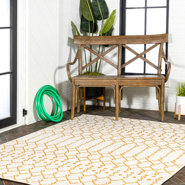 Ourika Moroccan Geometric Textured Weave Indoor/outdoor Area Rug